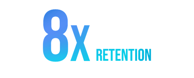 8x Retention rate sign